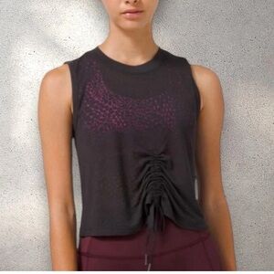 Lululemon Athletica Black Ruched Muscle Tee